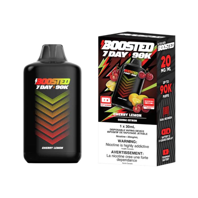 Boosted 7Day 90K Disposable Vape Cherry Lemon 90000 Puffs