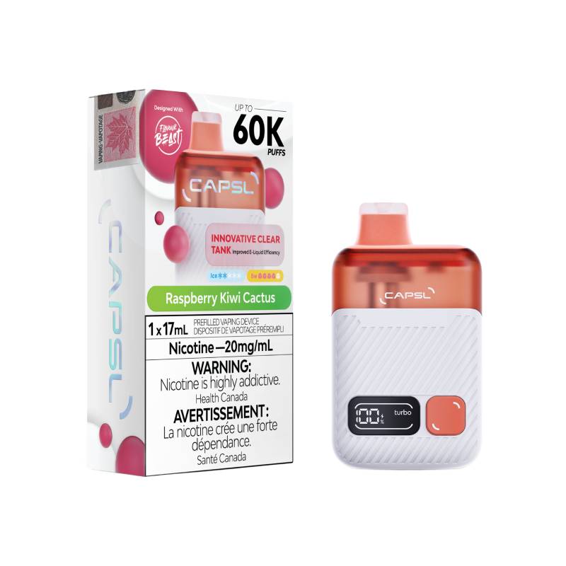 Flavour Beast CAPSL 60K - Raspberry Kiwi Cactus Disposable Vape