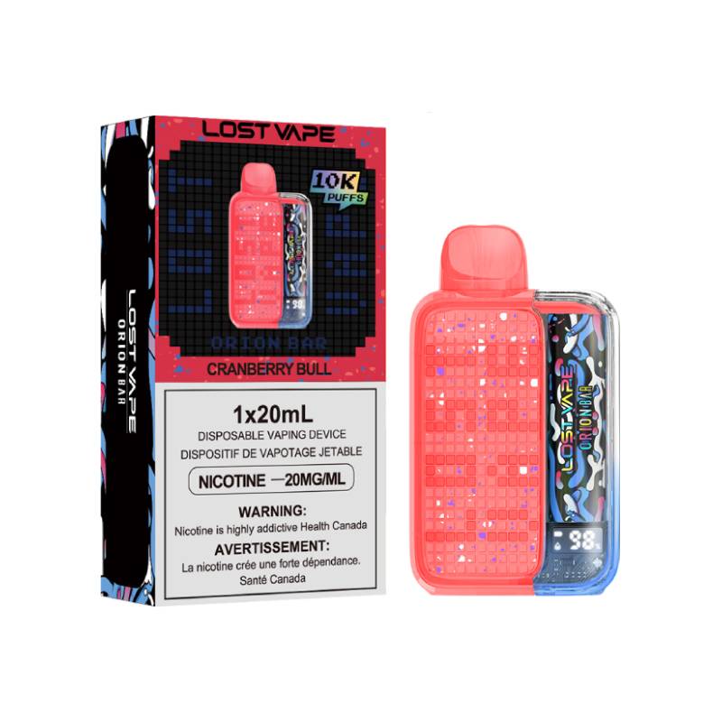 Barre Orion 10K de Lost Vape - Cranberry Bull, 10 000 bouffées