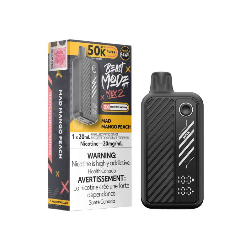Flavour Beast Beast Mode Max 2 50K Disposable Vape Mad Mango Peach