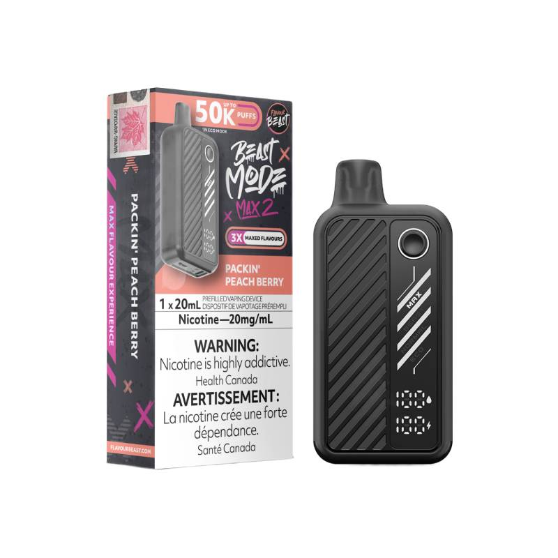Flavour Beast Beast Mode Max 2 50K Disposable Vape Packin' Peach Berry