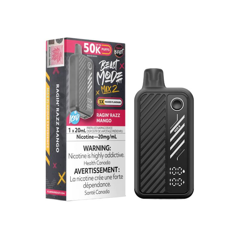 Flavour Beast Beast Mode Max 2 50K Disposable Vape Ragin' Razz Mango