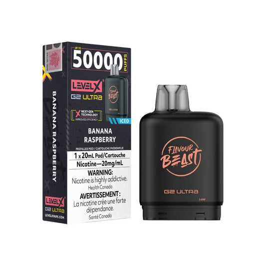 Level X Flavour Beast G2 Ultra Pod 50K - Banana Raspberry Iced