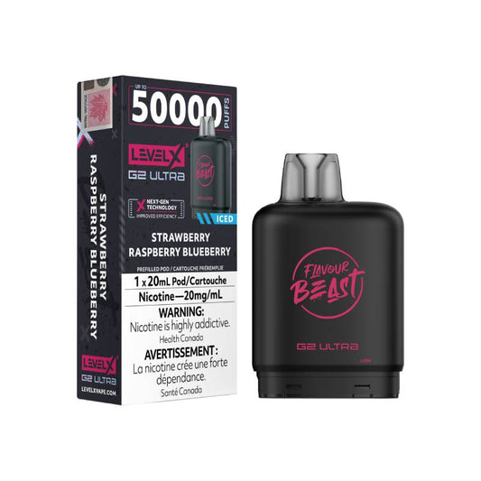 Level X Flavour Beast G2 Ultra Pod 50K - Strawberry Raspberry Blueberry Iced