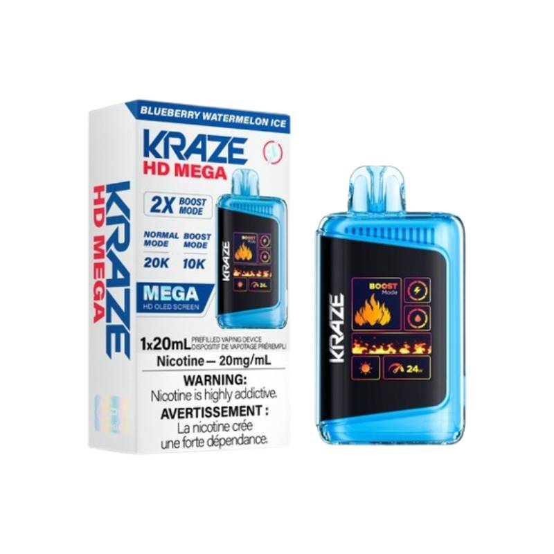 Kraze HD Mega Disposable Vape - Blueberry Watermelon Ice