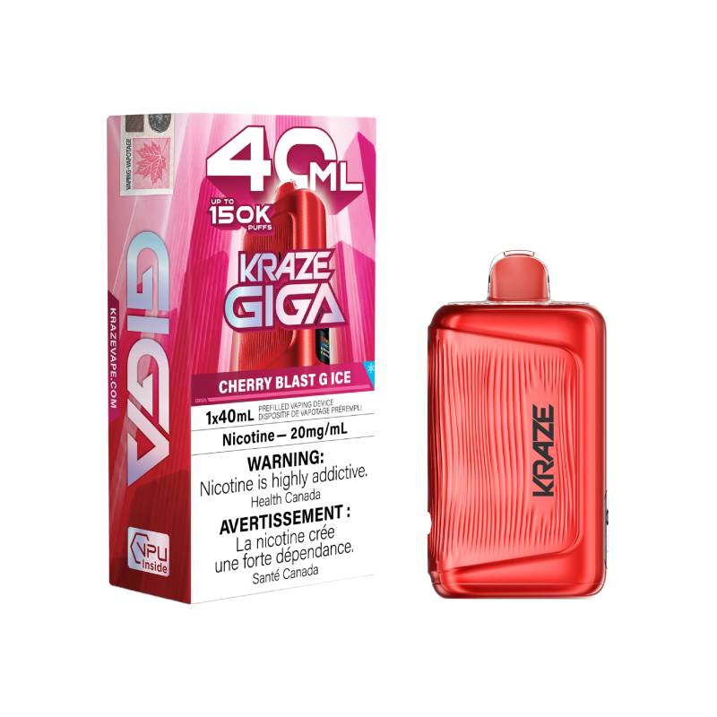 Kraze Giga 150K - Cherry Blast G Ice Disposable Vape