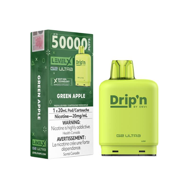 Drip'n Level X G2 Ultra 50K Pod - Green Apple