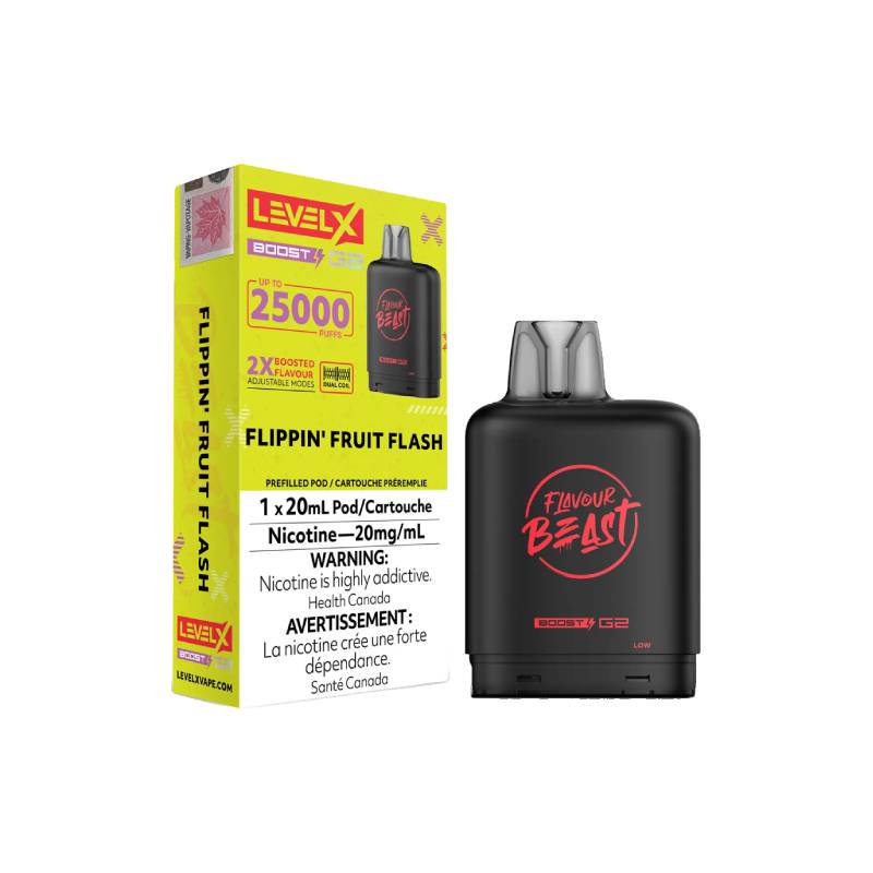 Level X Boost Flavour Beast G2 Pods - Flippin' Fruit Flash, 25K Puffs