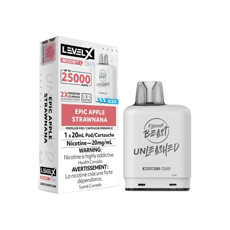 Level X Boost Flavour Beast Unleashed G2 Pods - Epic Apple Strawnana, 25K Puffs