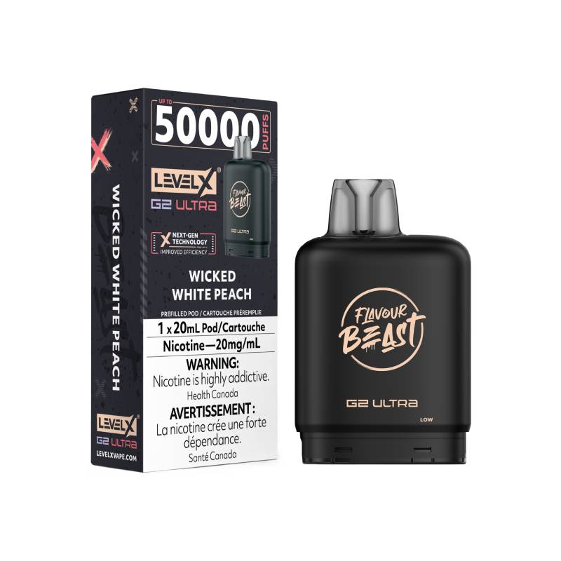 Flavour Beast Level X G2 Ultra Pod 50K - Wicked White Peach
