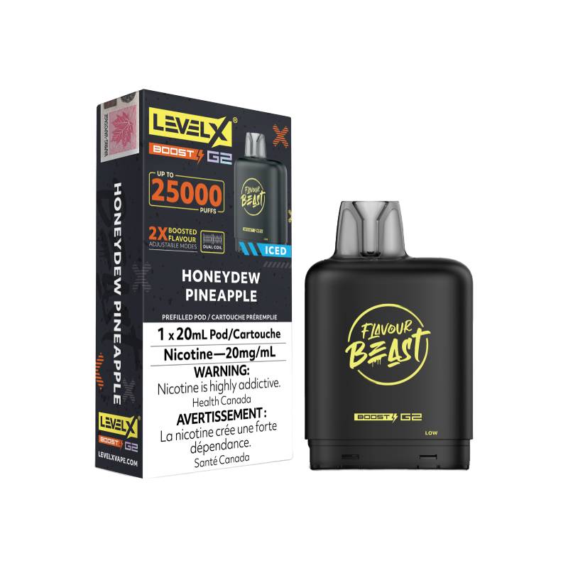 Capsules Level X Boost Flavour Beast G2 - Ananas miel, 25 000 bouffées