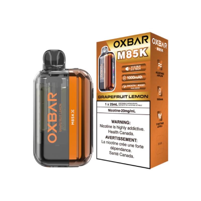 Oxbar M85K - Grapefruit Lemon Disposable Vape Vapeluv Online Oxbar M85K - Grapefruit Lemon Disposable Vape Vapeluv Online