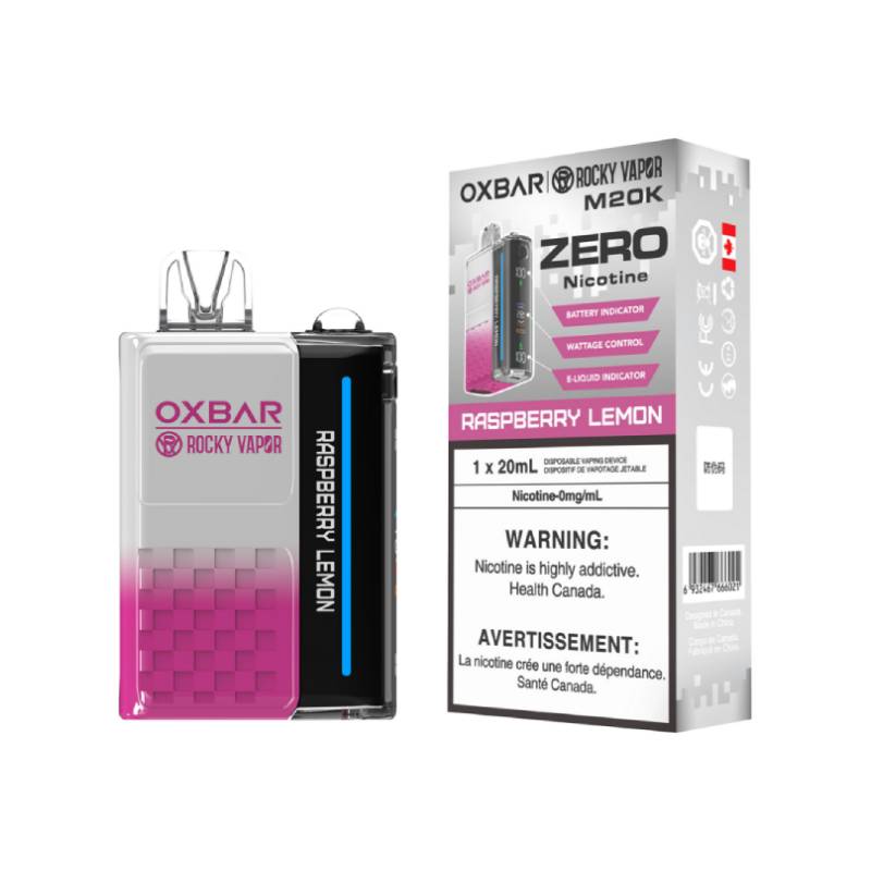 Vape jetable Oxbar M20K Framboise Citron sans nicotine Vapeluv Online Vape jetable Oxbar M20K Framboise Citron sans nicotine Vapeluv Online