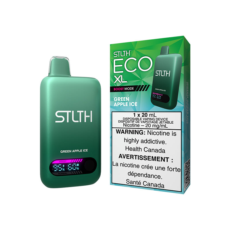 STLTH Vape Eco XL Disposable Vape Green Apple Ice 20mL Nicotine