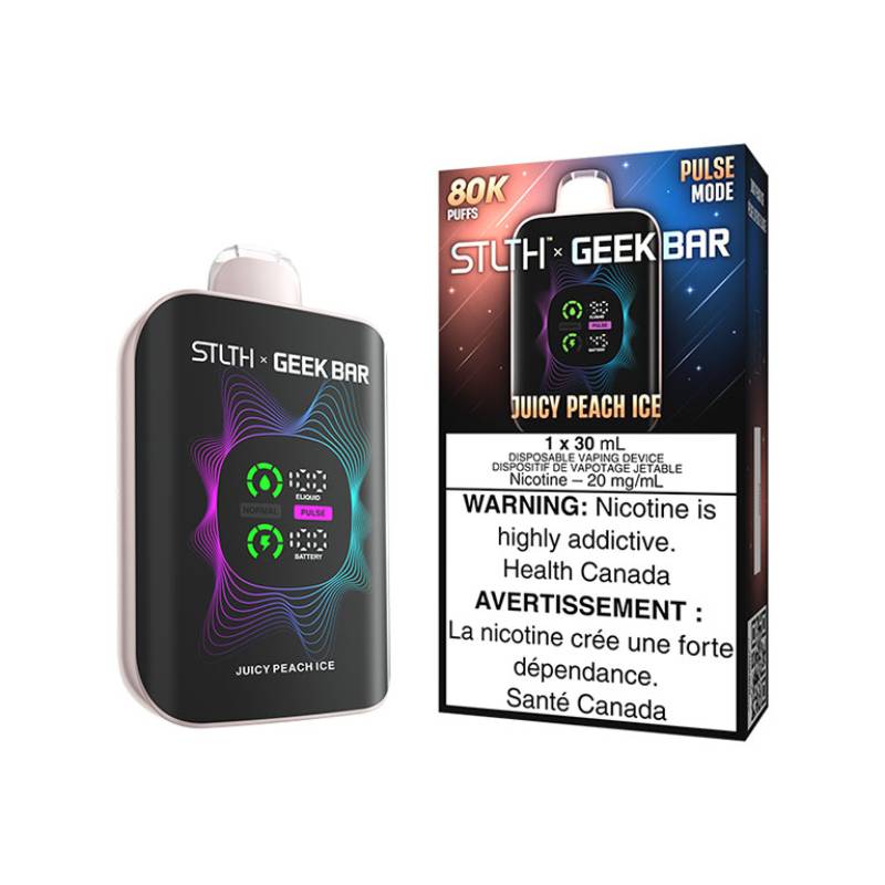 STLTH x Geek Bar 80K Disposable Vape - Juicy Peach Ice Vapeluv Online STLTH x Geek Bar 80K Disposable Vape - Juicy Peach Ice Vapeluv Online