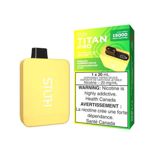 STLTH Titan Pro Jetable - Glace Ananas Myrtille Kiwi, 15 000 Puffs