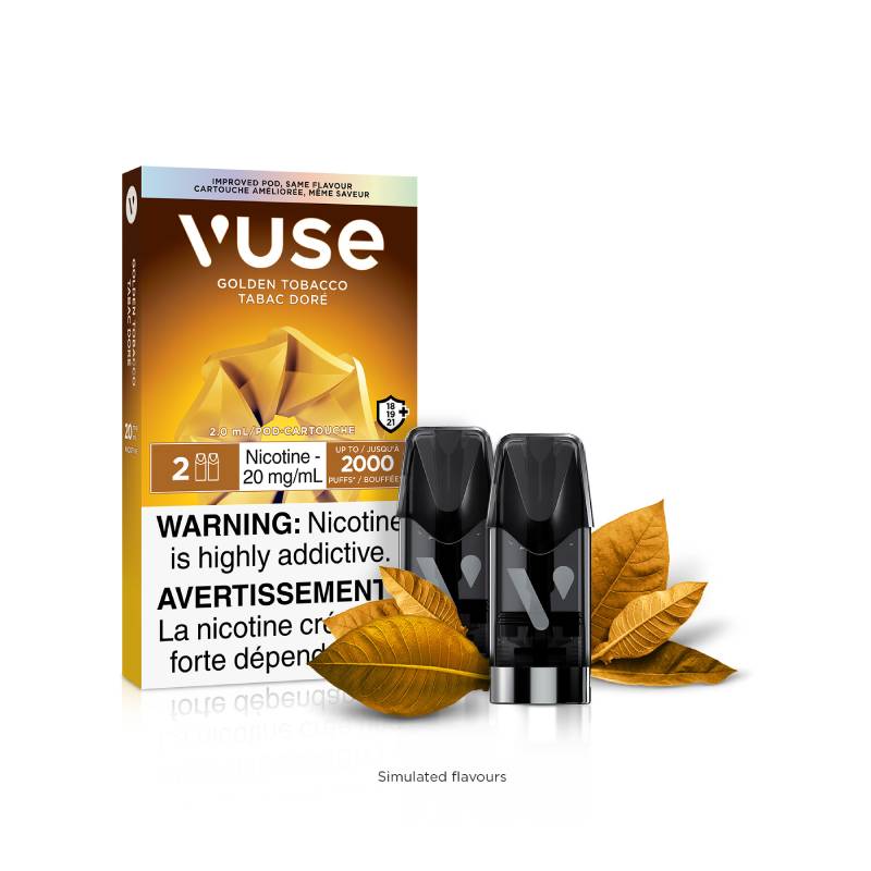 Dosettes Vuse - Tabac doré, 2 ml (2 dosettes/paquet)