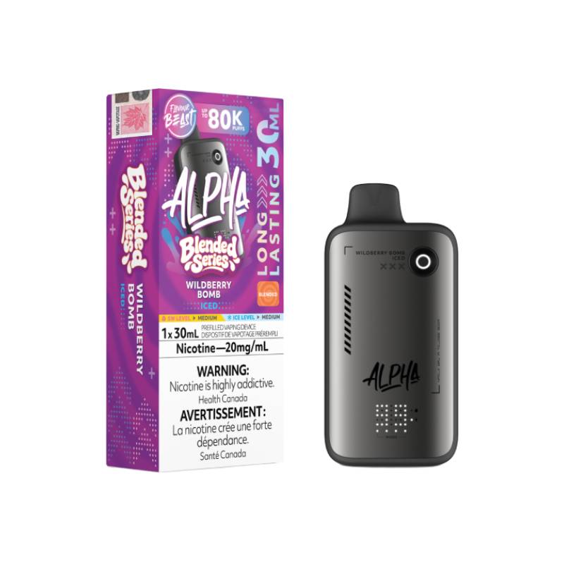 Flavour Beast Alpha 80K disposable vape Wildberry Bomb flavour 30mL 20mg nicotine device and packaging