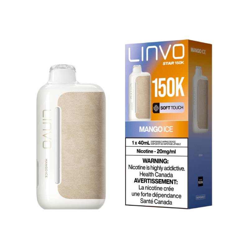 LINVO Star 150K Mango Ice disposable vape with retail packaging