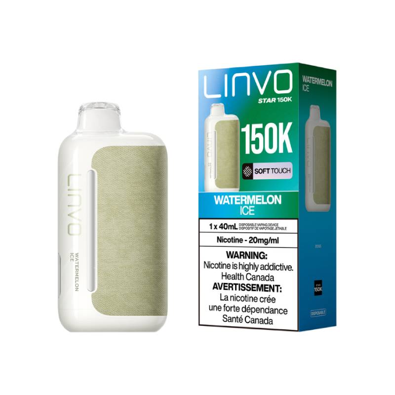 LINVO Star 150K Watermelon Ice disposable vape with retail packaging