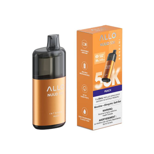 ALLO Nuud 50K Disposable Vape – Peach – 50,000 Puff Device Image