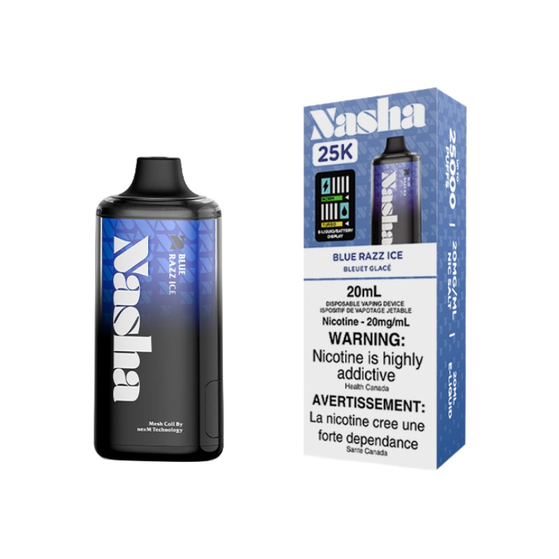 Blue Razz Ice Nasha 25K Boosted Disposable Vape Synthetic 50 Nicotine