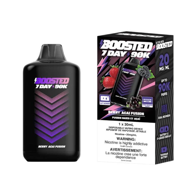 Boosted 7Day 90K Disposable Vape Berry Acai Fusion 90000 Puffs