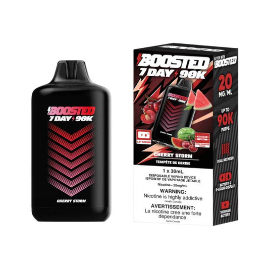Boosted 7Day 90K Disposable Vape Cherry Storm 90000 Puffs