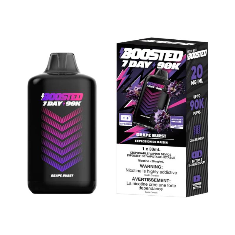 Boosted 7Day 90K Disposable Vape Grape Burst 90000 Puffs