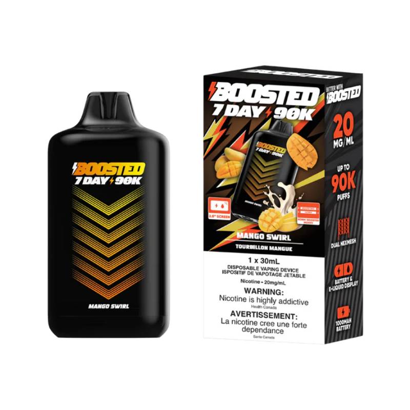 Boosted 7Day 90K Disposable Vape Mango Swirl 90000 Puffs