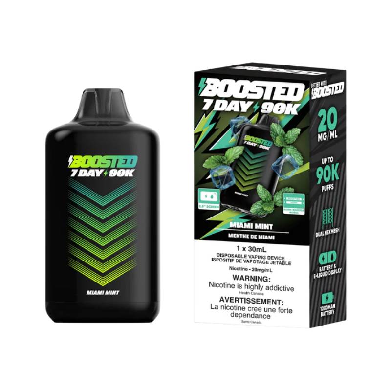 Boosted 7Day 90K Disposable Vape Miami Mint 90000 Puffs