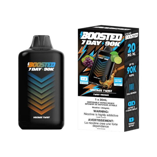 Boosted 7Day 90K Disposable Vape Voltage Twist 90000 Puffs