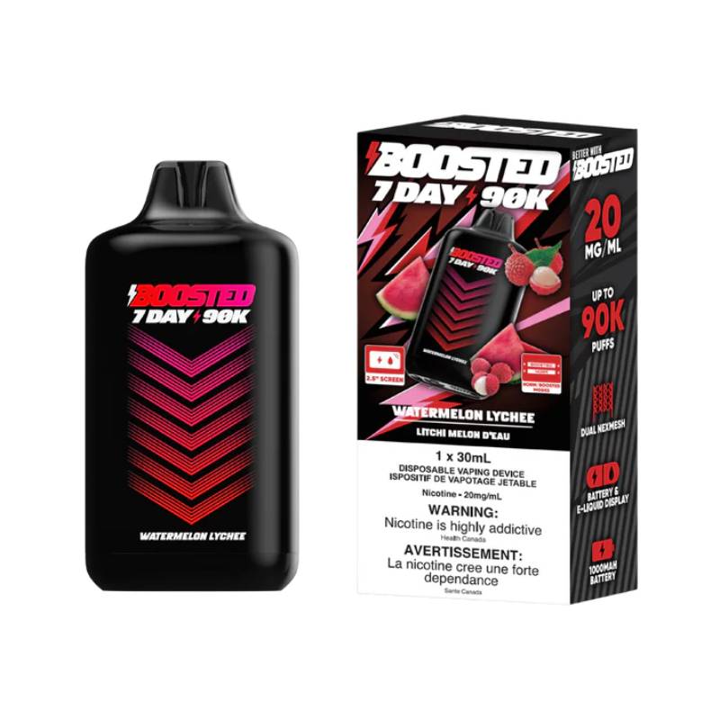 Boosted 7Day 90K Disposable Vape Watermelon Lychee 90000 Puffs