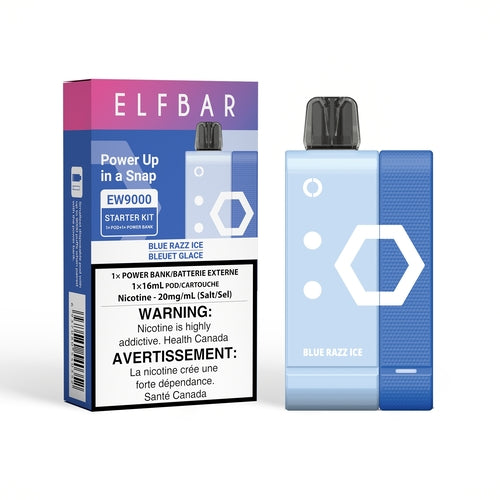 Elf Bar EW9000 Starter Kit - Blue Razz Ice, 9000 Puffs