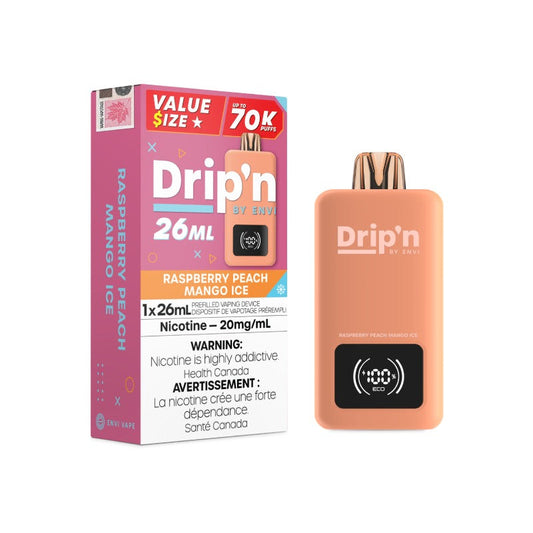Drip'n By Envi 70k Disposable Vape Raspberry Peach Mango Ice