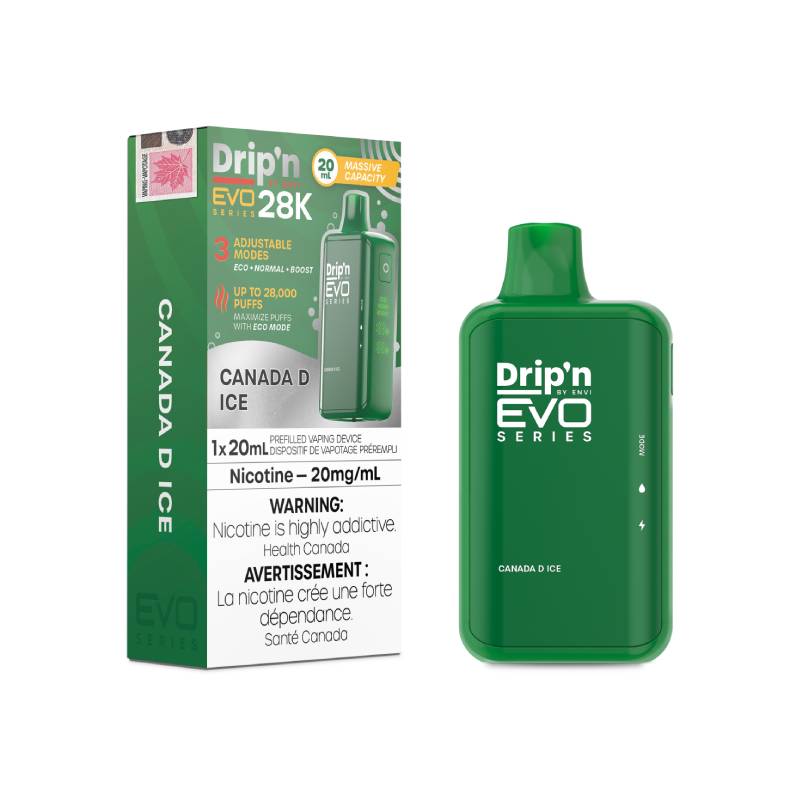 Envi Drip'n Evo 28K Vape jetable - Canada D, 20ML