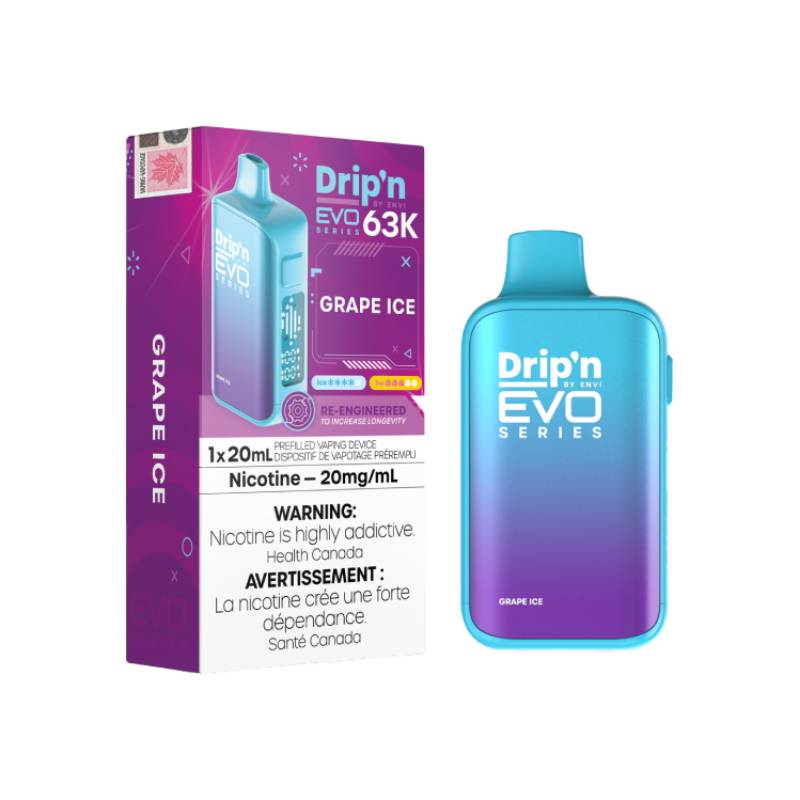 Drip’n Evo 63K Disposable Vape Grape Ice 63000 Puffs