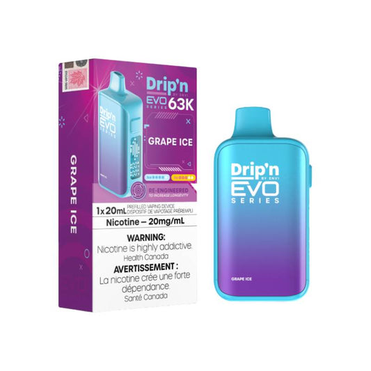 Drip’n Evo 63K Disposable Vape Grape Ice 63000 Puffs