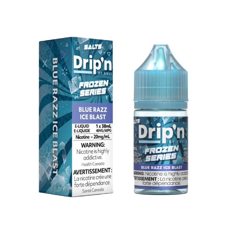 Drip'n Frozen Series 20mg Salt Nicotine Vape Juice 30mL Bottle Blue Razz Ice