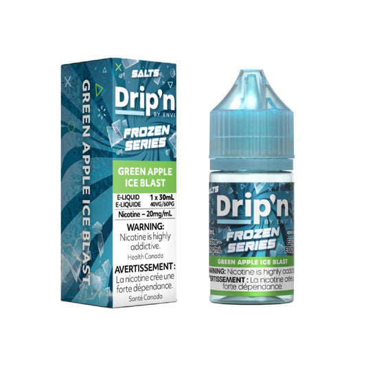 Drip'n Frozen Series 20mg Salt Nicotine Vape Juice 30mL Bottle Green Apple Ice