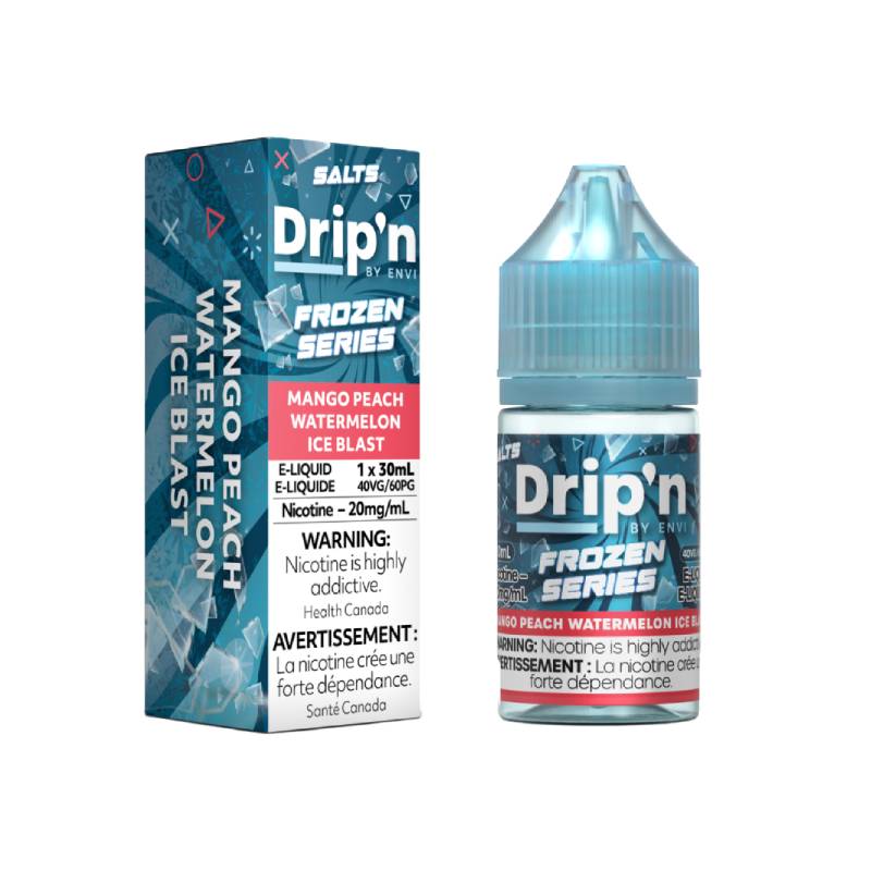 Drip'n Frozen Series 20mg Salt Nicotine Vape Juice 30mL Bottle Mango Peach Watermelon Ice