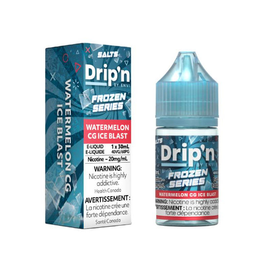 Drip'n Frozen Series 20mg Salt Nicotine Vape Juice 30mL Bottle Watermelon CG Ice