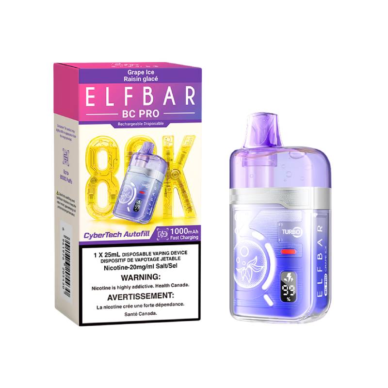Elf Bar BC Pro 80K disposable vape Grape Ice flavour
