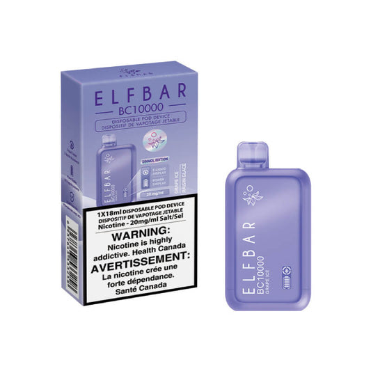 Elf Bar BC10000 Disposable Vape - Grape Ice, 10000 Puffs