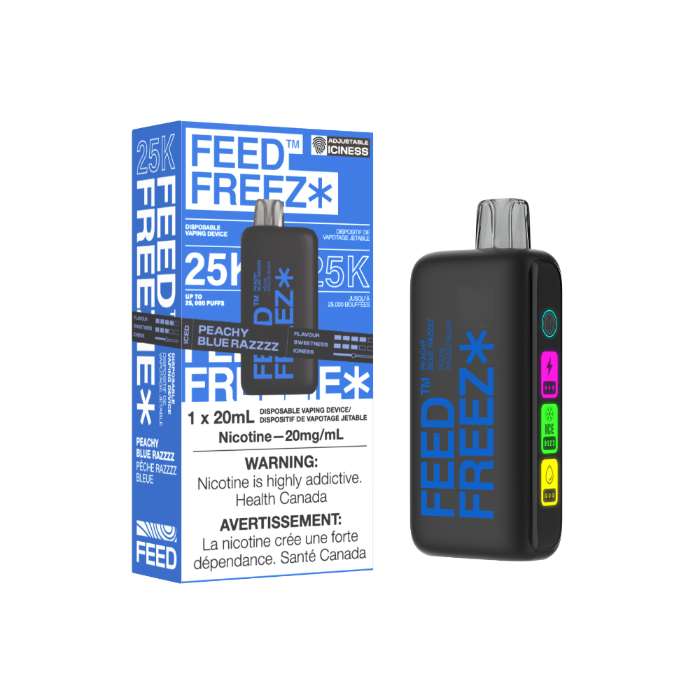 FEED Freezie 25K Jetable - Razzzz bleu pêche (Razzy Blue), 20ML