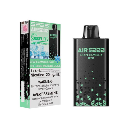 SP2S AIR 5000 - Green Grape Camellia Iced Disposable Vape