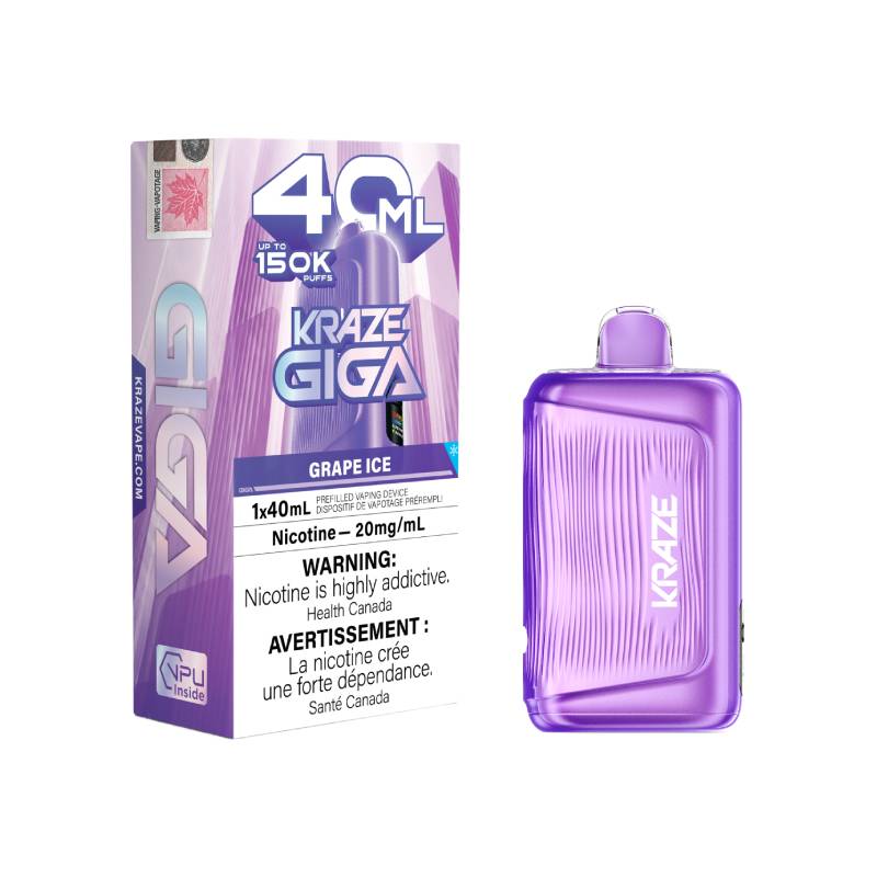 Kraze Giga 150K -  Grape Ice Disposable Vape