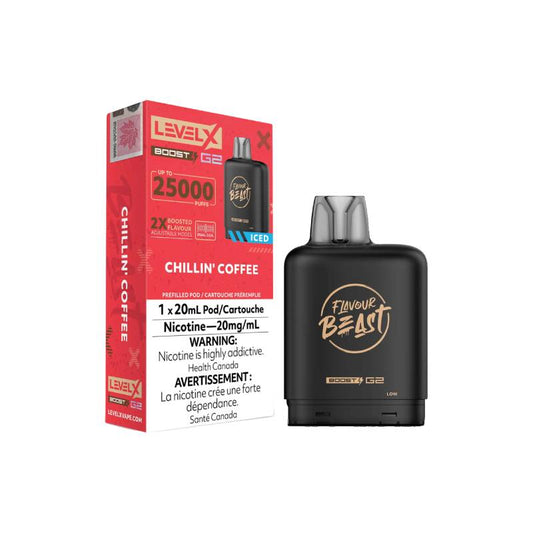 Level X Boost Flavour Beast G2 Pods - Chillin' Coffee Iced, 25K Puffs