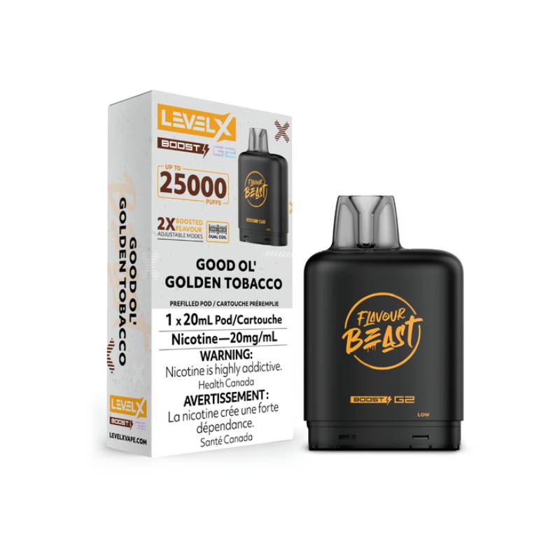 Level x Boost g2 Flavour Beast Pod Good Old Golden Tobacco