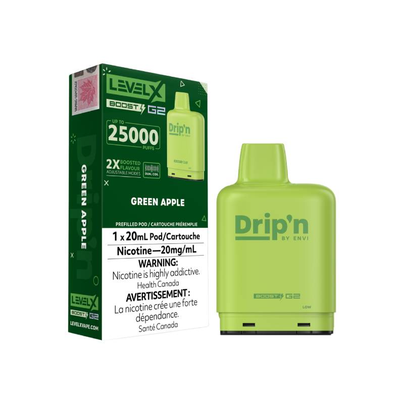 Level X G2 Dripn Pod Green Apple Boost 20mL